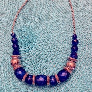Royal blue and silver necklace.